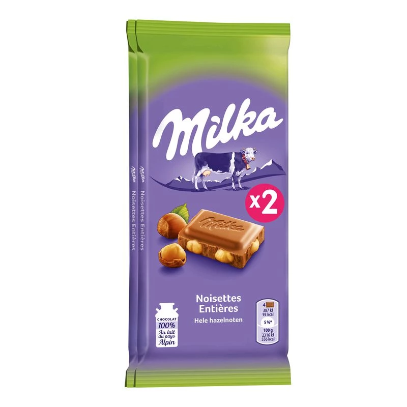 Milka chocolate with whole hazelnuts
