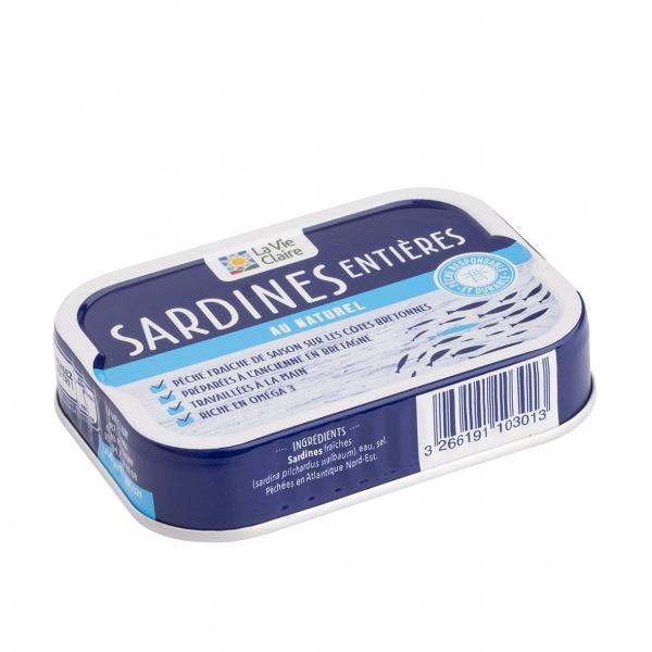 Sardines Entieres Naturel 115g Lvc