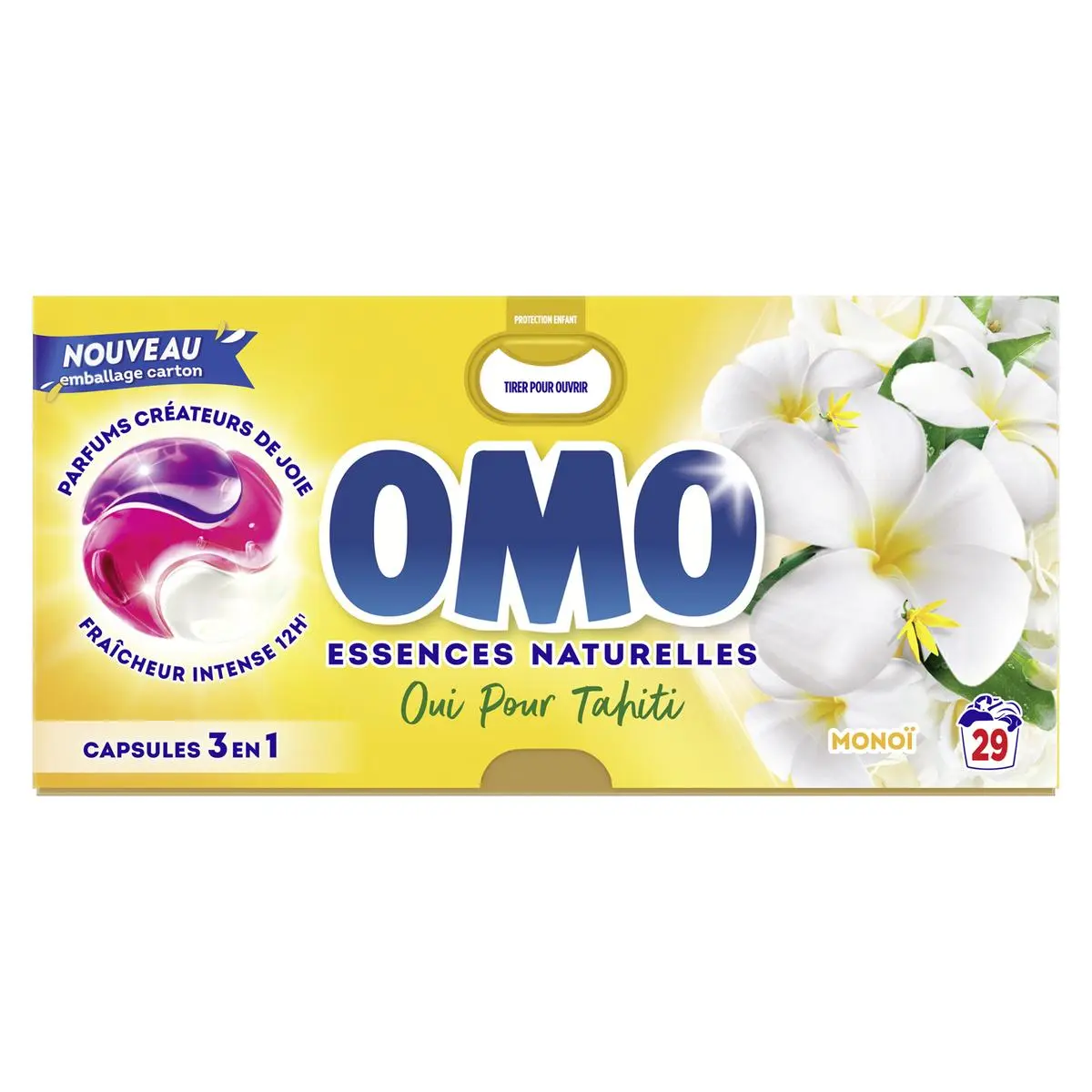 Omo 3in1 capsule detergent with Monoi