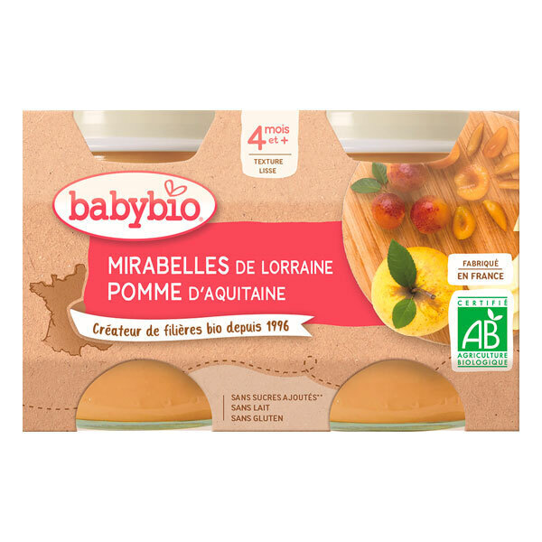 Babybio Pot Apple Mirabelle - From 4 Months