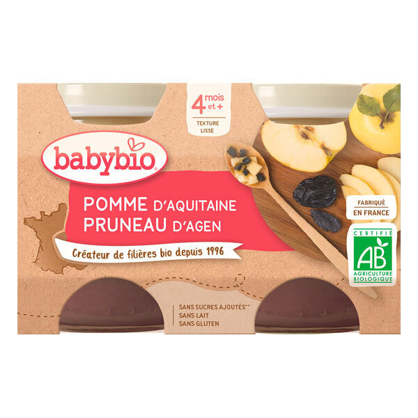 Babybio Pot Apple Prune - From 4 Months