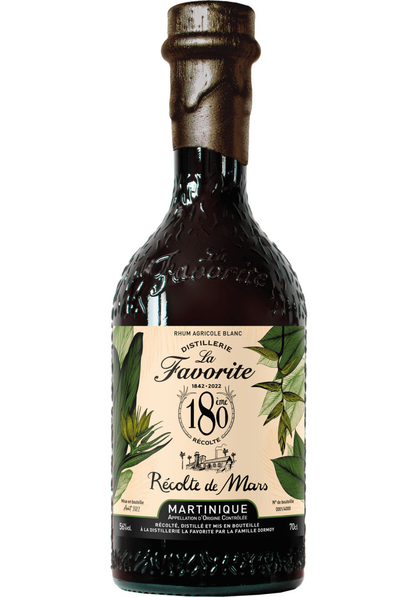 La favorite, rhum agricole martinique, blanc recolte de mars 180 ans, 70cl 