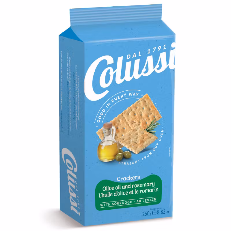 Colussi olive oil and rosemary crackers
