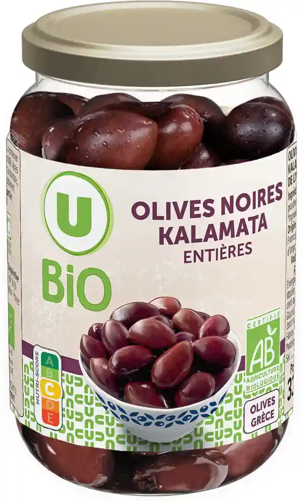 Organic whole kalamata black olives U