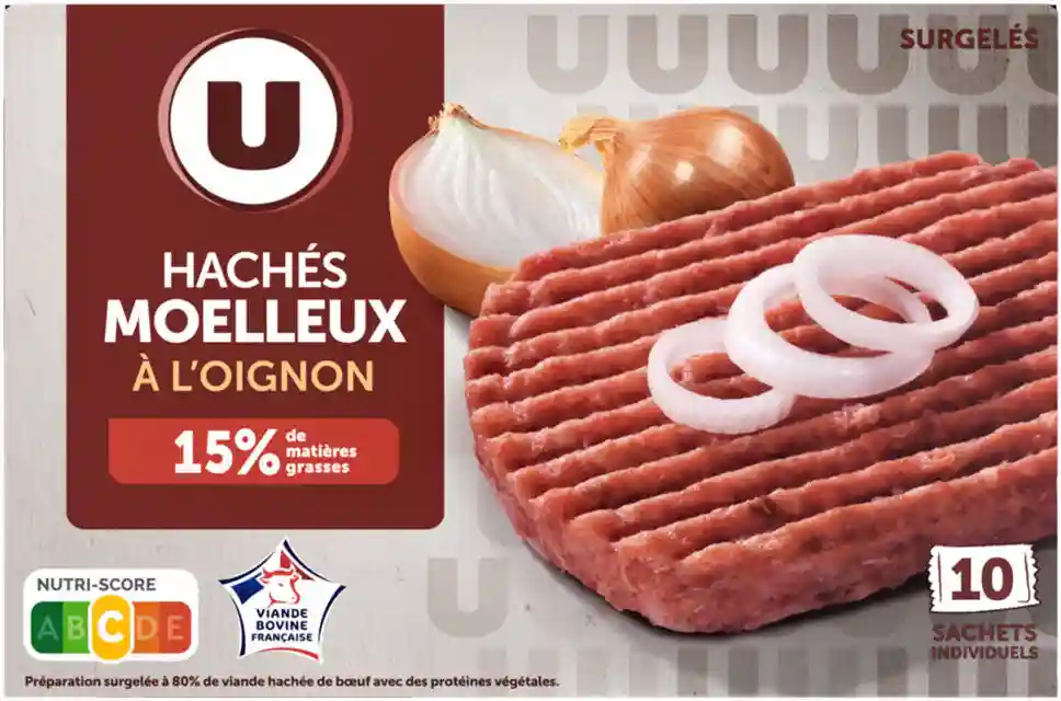 Soft chopped steaks with onion U