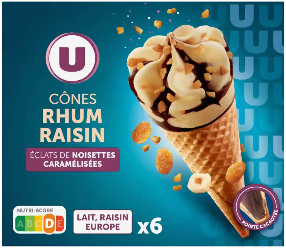 Rum raisin ice cones U