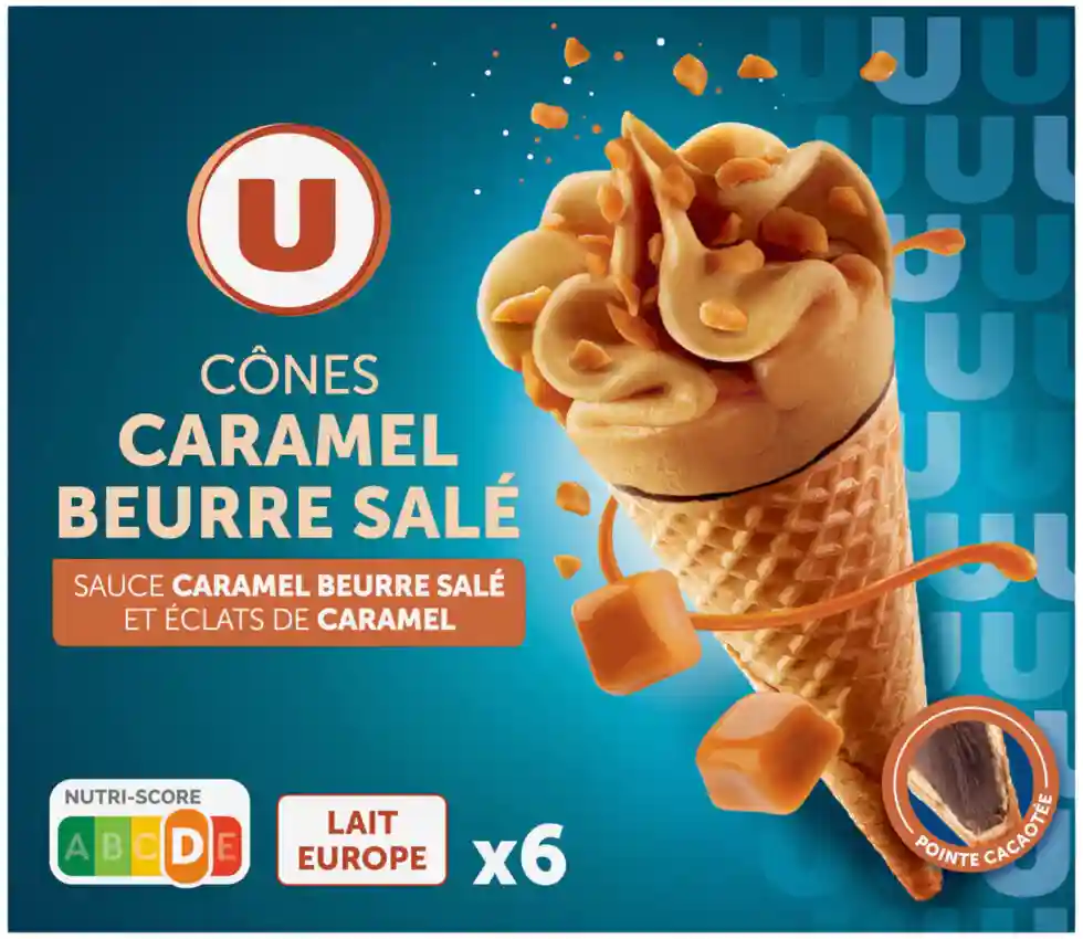 Salted butter caramel ice cream cones U