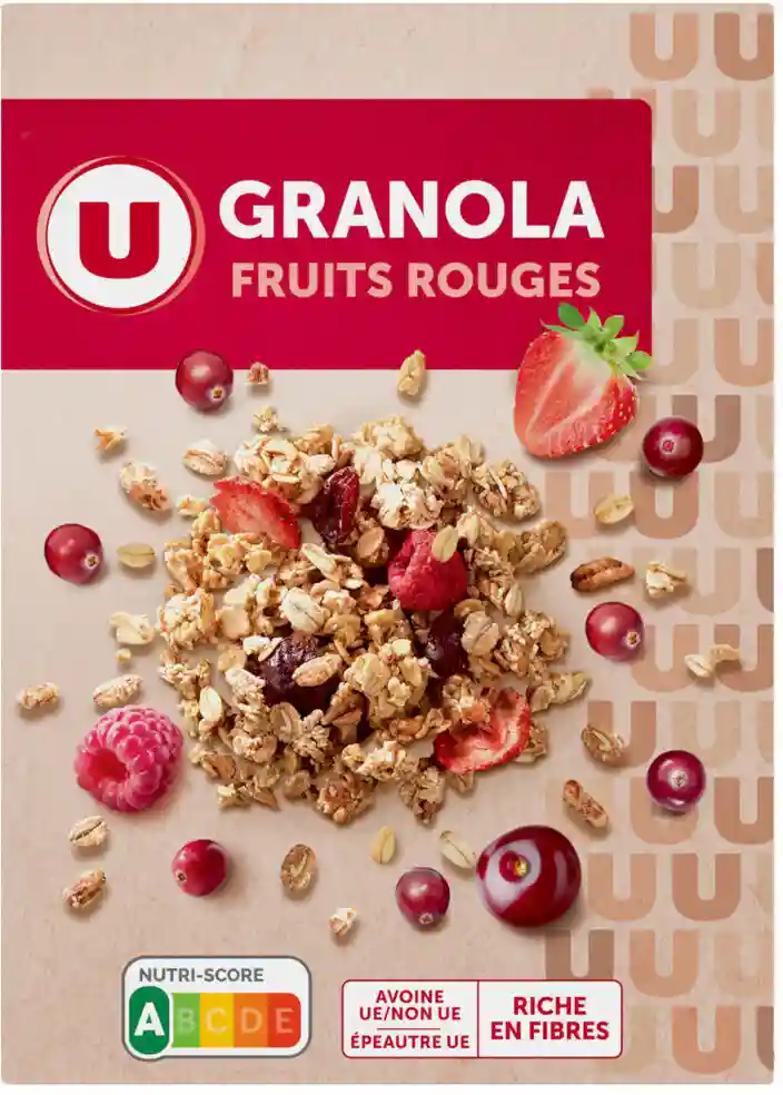 Granola cereal with red fruit U