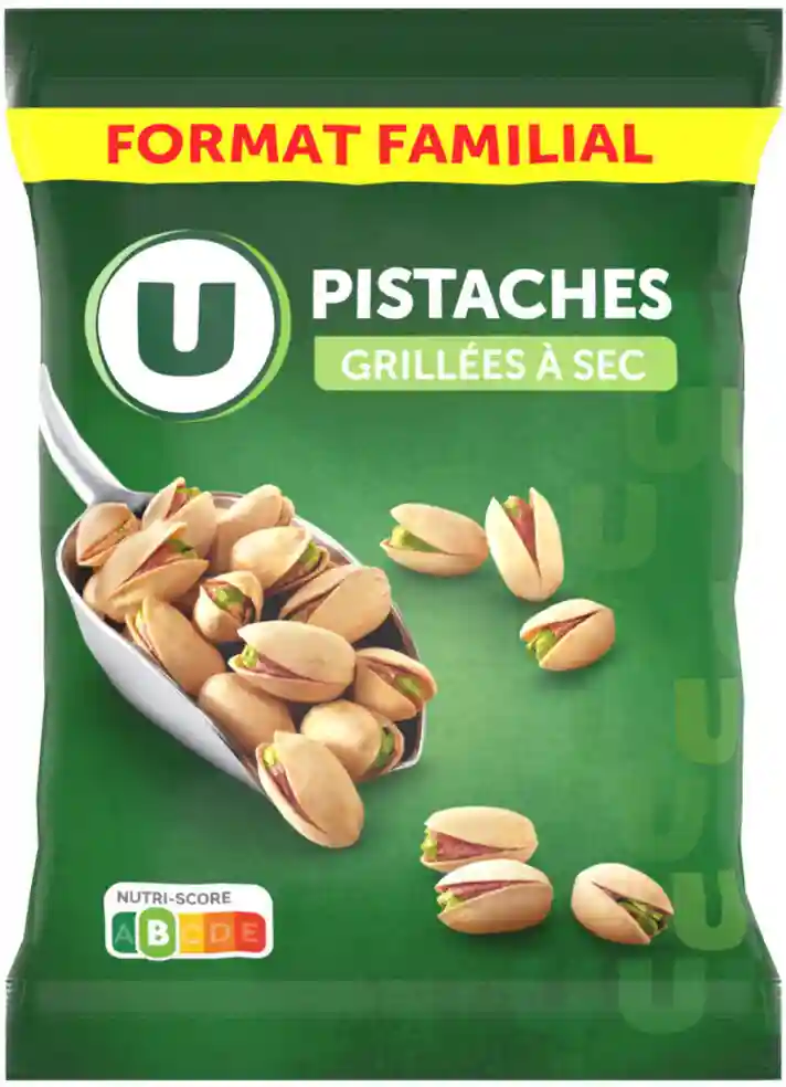 Dry-roasted pistachios family size U