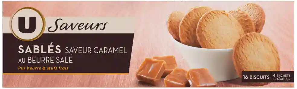 Caramel and salted butter flavoured shortbread U