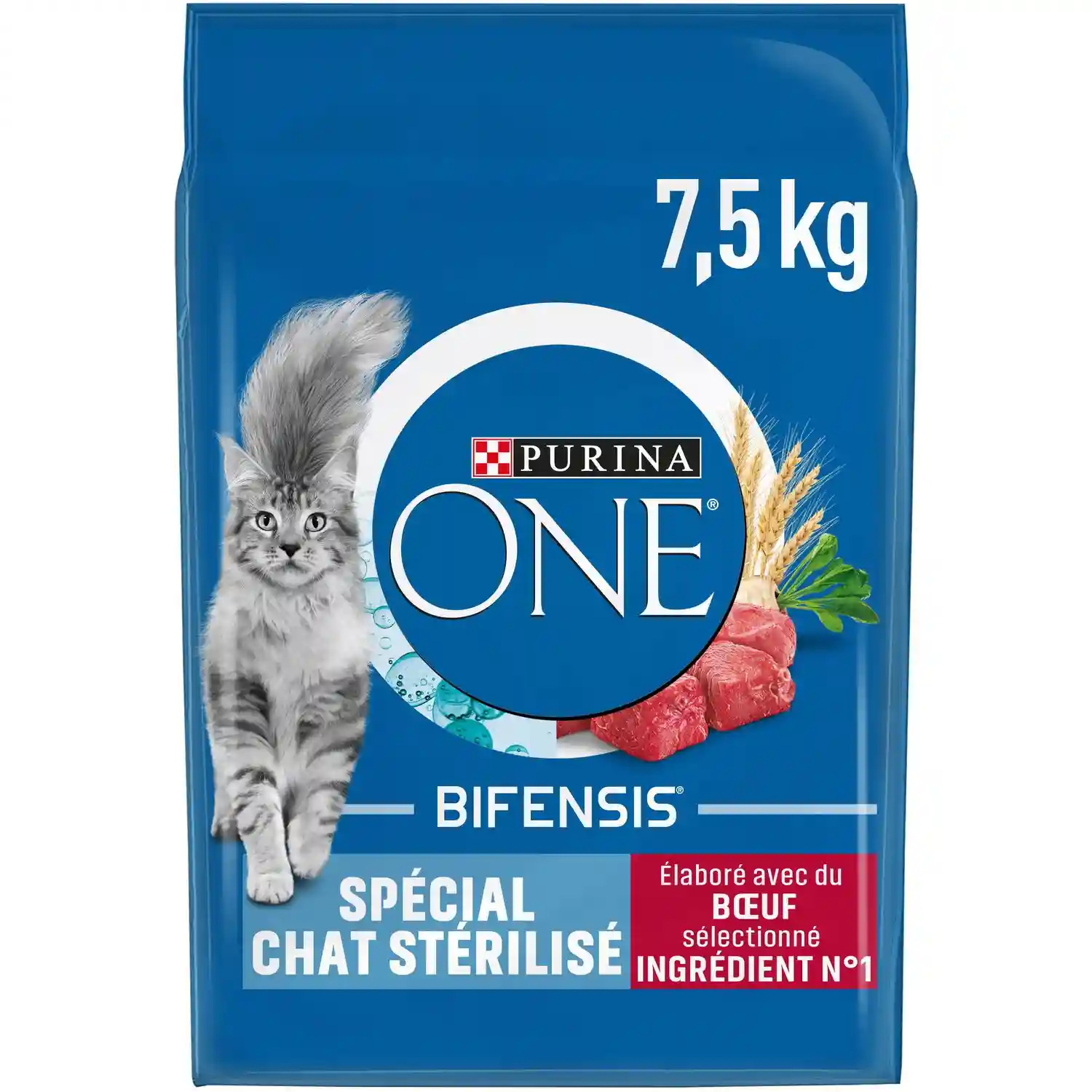 Purina One beef kibble for sterilized cats